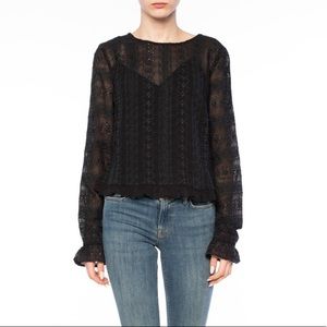 All Saints Embroidered Dakota Top With attached Cami Size 2